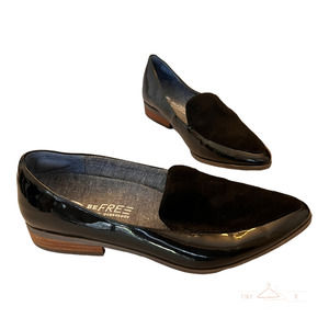 Dr. Scholl's Pointed Toe Faux Leather Suede Black Loafers Slip On Comfort 7M